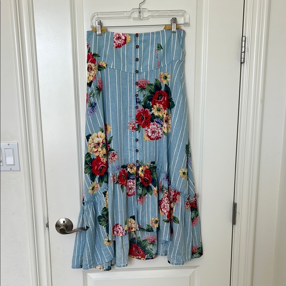 Floral Button-Down Maxi Skirt